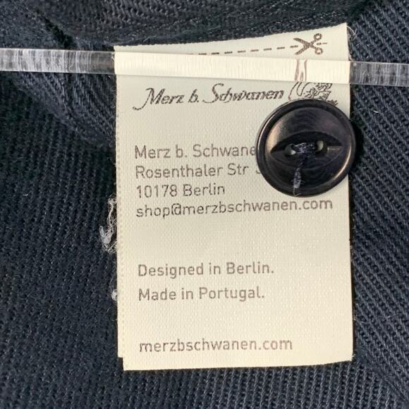 MERZ B. SCHWANEN Size XL Navy Twill Cotton One Pocket Long Sleeve Shirt - Picture 5 of 6